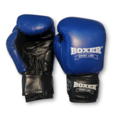 Боксерські рукавички BOXER 12 oz шкіра сині