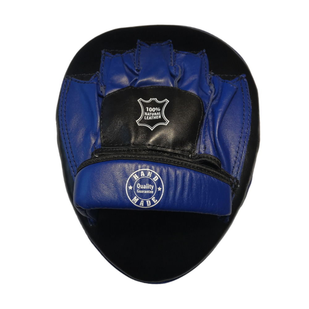 Лапи боксерські BOXER гнуті шкіра сині