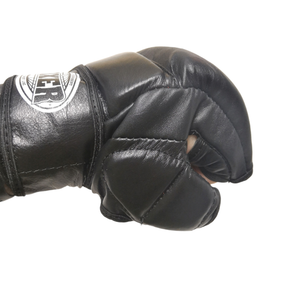 Рукавички для змішаних видів єдиноборств ММА BOXER шкіра чорні М