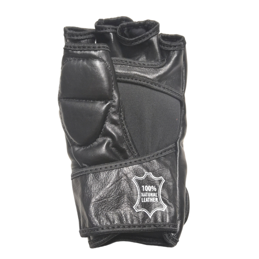 Рукавички для змішаних видів єдиноборств ММА BOXER шкіра чорні М