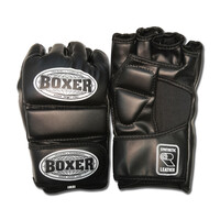 Рукавички для змішаних видів єдиноборств ММА BOXER шкірвініл чорні XL