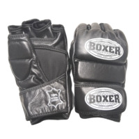 Перчатки для смешанных видов единоборств ММА BOXER кожа черные L