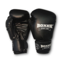 Боксерські рукавички BOXER 6 оz шкірвініл Еліт чорні