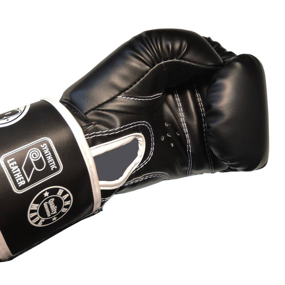 Боксерські рукавички BOXER 8 оz шкірвініл Еліт ШИРОКИЙ МАНЖЕТ чорні