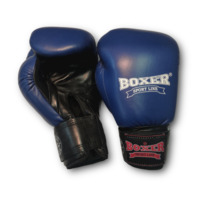 Боксерські рукавички BOXER 16 оz шкіра Еліт сині