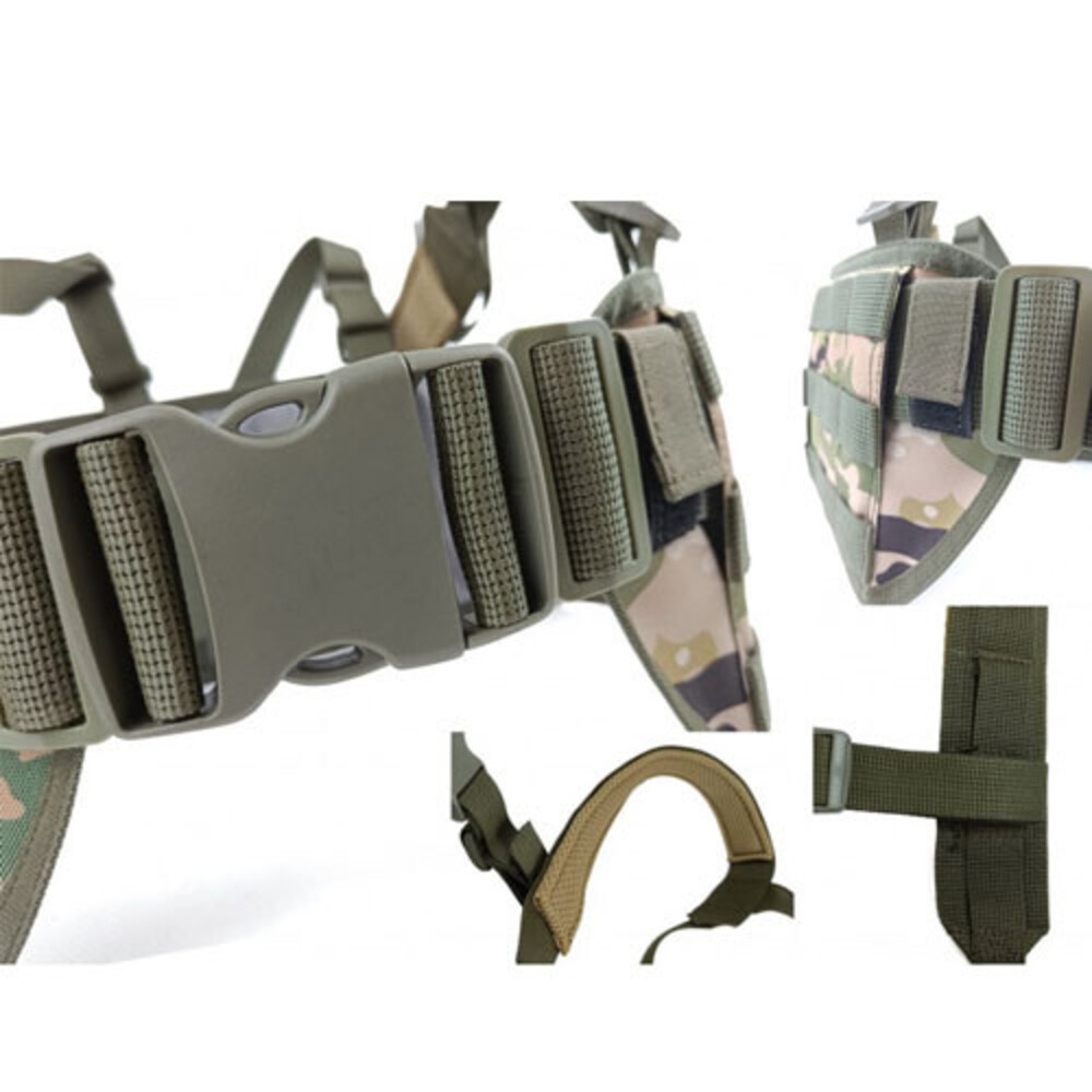 Тактичний пояс розвантажувальний РПС з кріпленнім MOLLE та плечовими лямками мультикам без підсумків
