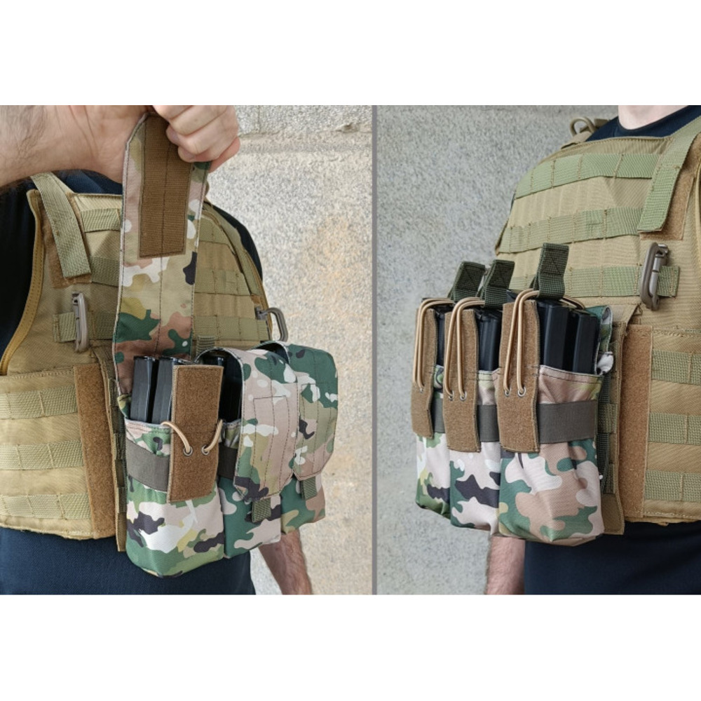 Підсумок під 6 магазінів АК потрійний мультикам (MOLLE, підсумок на розгрузку, жилет, РПС)