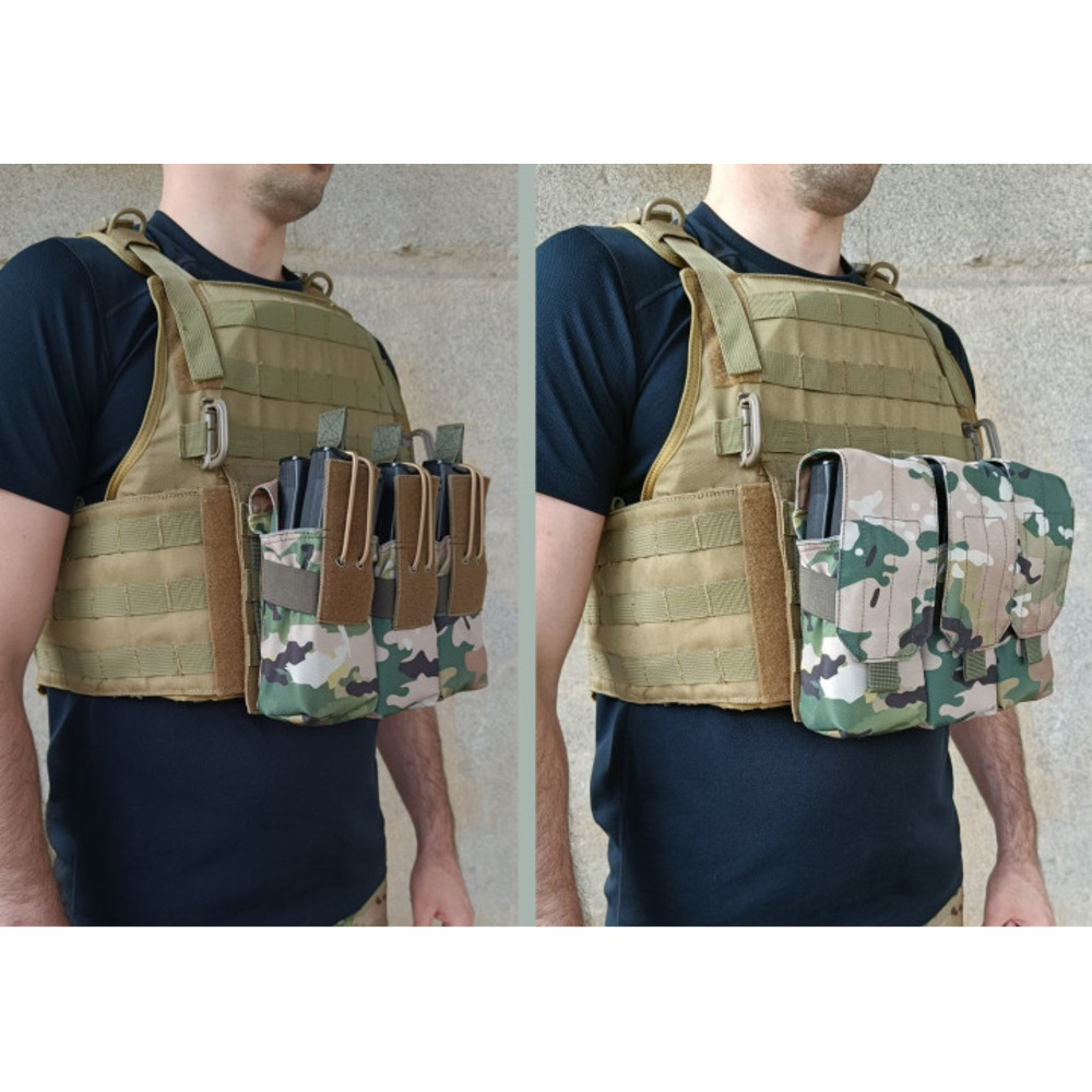 Підсумок під 6 магазінів АК потрійний мультикам (MOLLE, підсумок на розгрузку, жилет, РПС)