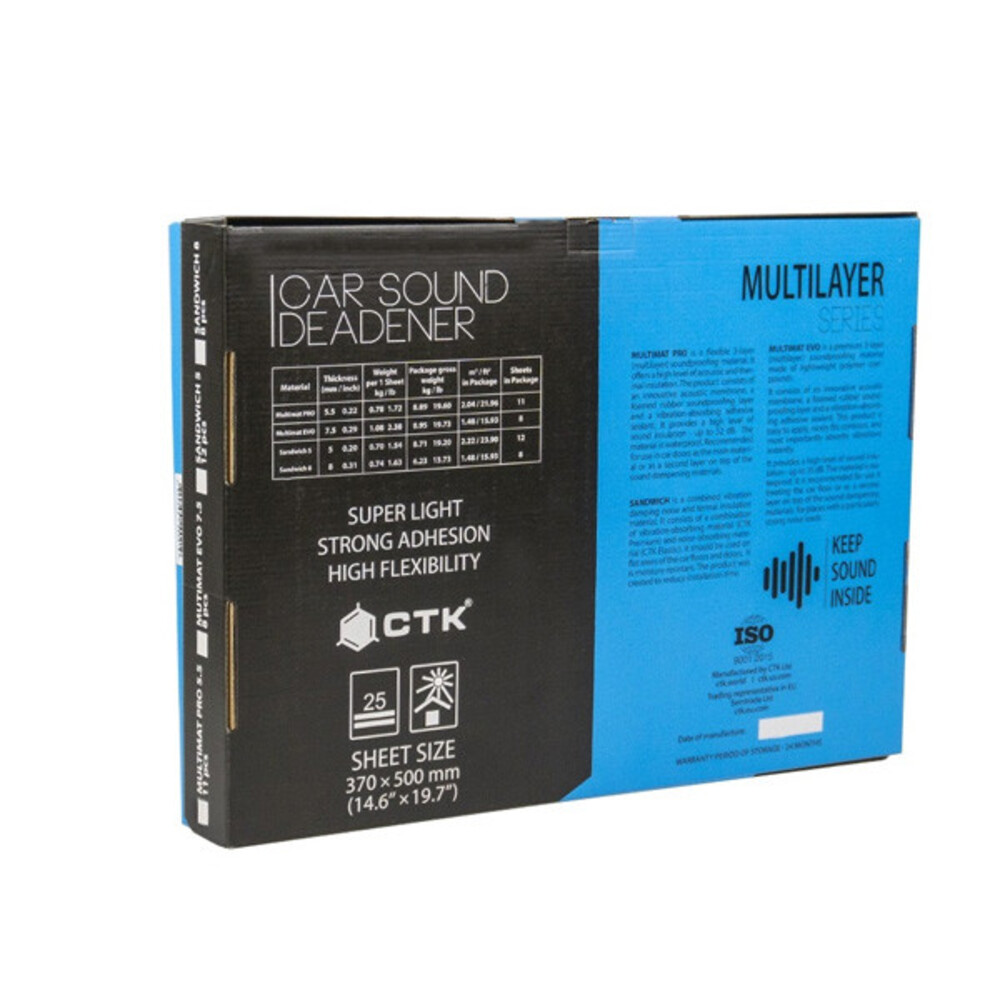 ВіброШумоізоляція Acoustics Multi Mat EVO 7,5 мм 700x500 мм
