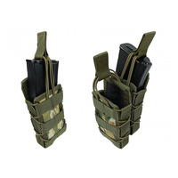 Подсумок под магазин АК одинарный открытый мультикам (MOLLE, подсумок на разгрузку, жилет, РПС)