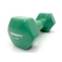 Гантель для фітнесу 4 кг EasyFit з вініловим покриттям зелена (1 шт)