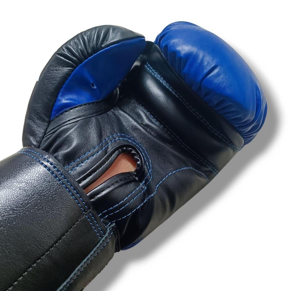 Боксерські рукавички EVERLAST 12 oz шкіра синьо-чорні