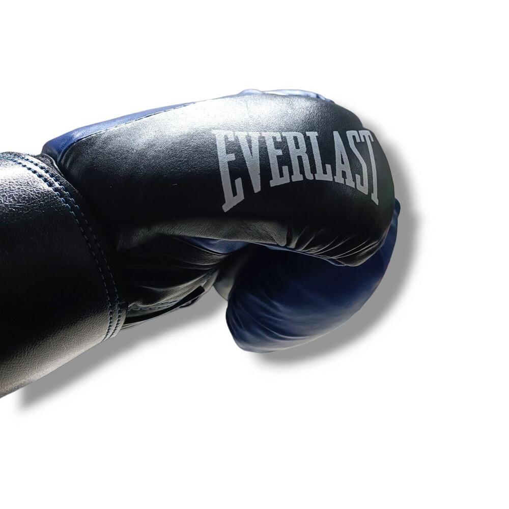 Боксерські рукавички EVERLAST 12 oz шкіра синьо-чорні