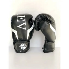 Боксерські рукавички LEV SPORT 12 oz шкірзам, манжета 8 см чорні