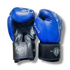 Боксерські рукавички LEV SPORT ТОП 12 oz шкіра синьо-чорні