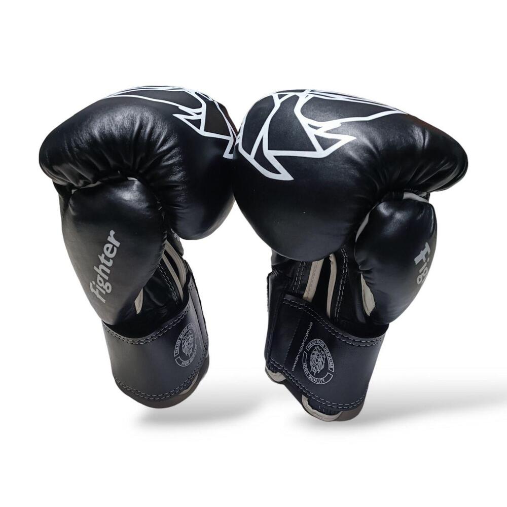 Боксерські рукавички LEV SPORT ТОП 12 oz шкіра чорні