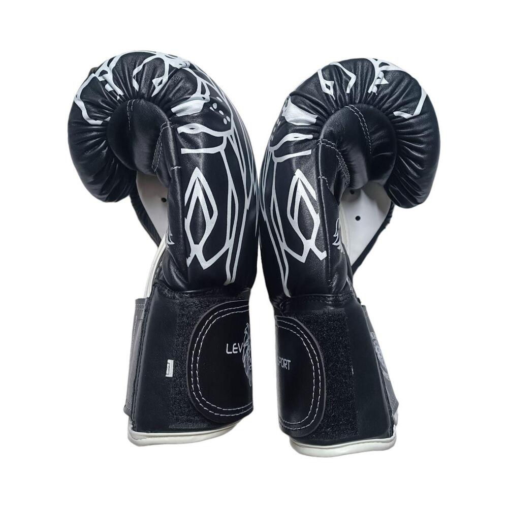 Боксерські рукавички LEV SPORT ТОП 12 oz шкіра чорні