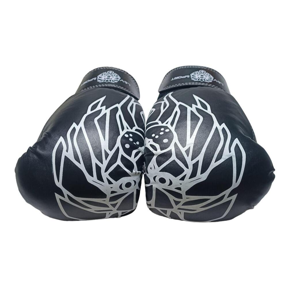 Боксерські рукавички LEV SPORT ТОП 12 oz шкіра чорні