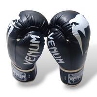 Боксерские перчатки VENUM 12 oz стрейч черные