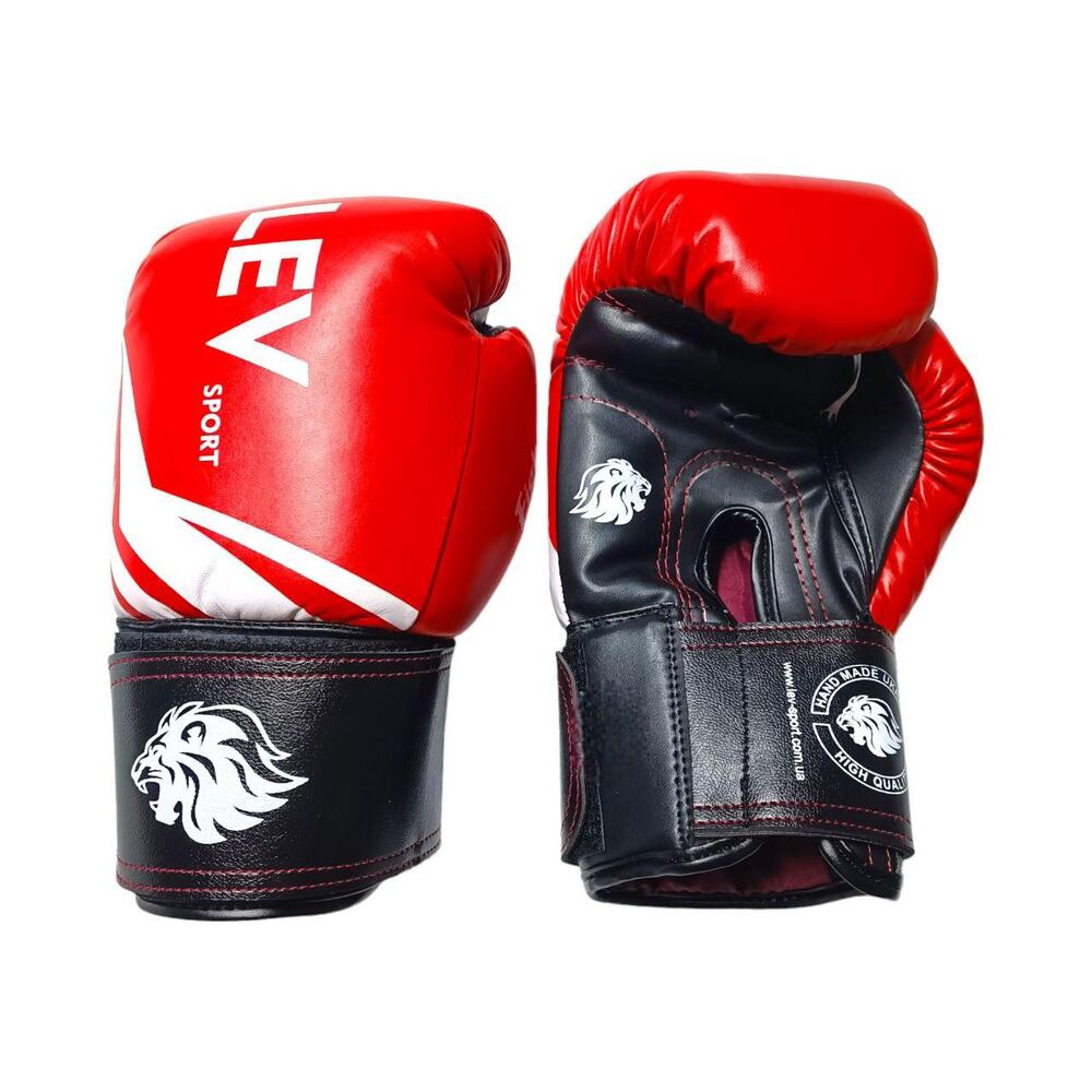 Боксерские перчатки LEV SPORT 12 oz комбинированные красные
