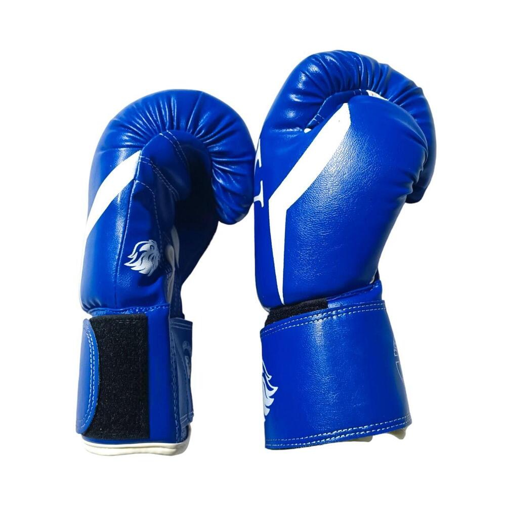 Боксерские перчатки LEV SPORT 12 oz кожзам, манжета 8 см синие