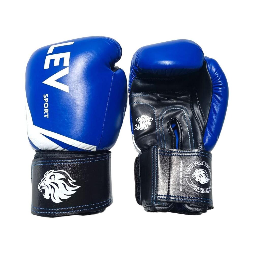 Боксерські рукавички LEV SPORT 12 oz комбіновані синьо-чорні