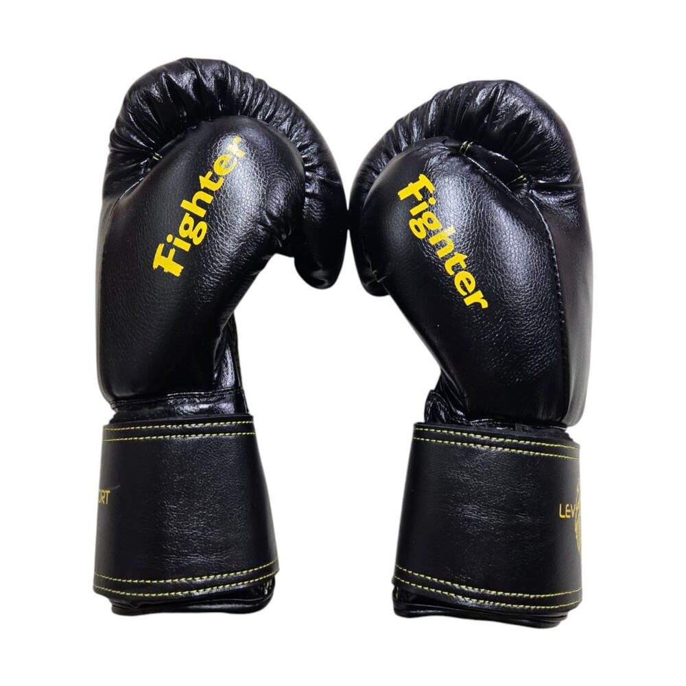 Боксерські рукавички LEV SPORT ТОП 12 oz стрейч чорні