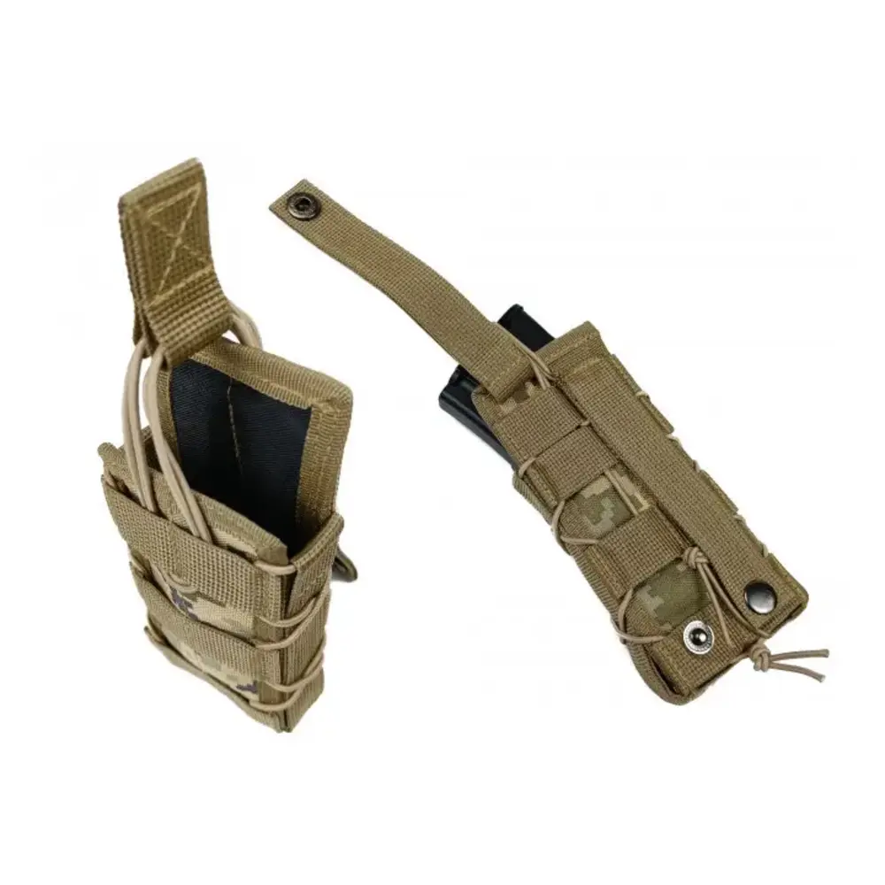 Подсумок под магазин АК одинарный открытый пиксель (MOLLE, подсумок на разгрузку, жилет, РПС)