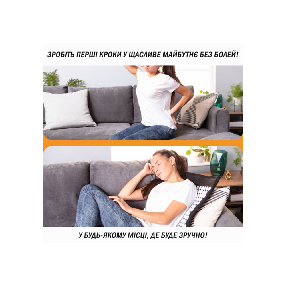 Масажний килимок Easyfit з подушкою (аплікатор Кузнєцова) Фіолетовий