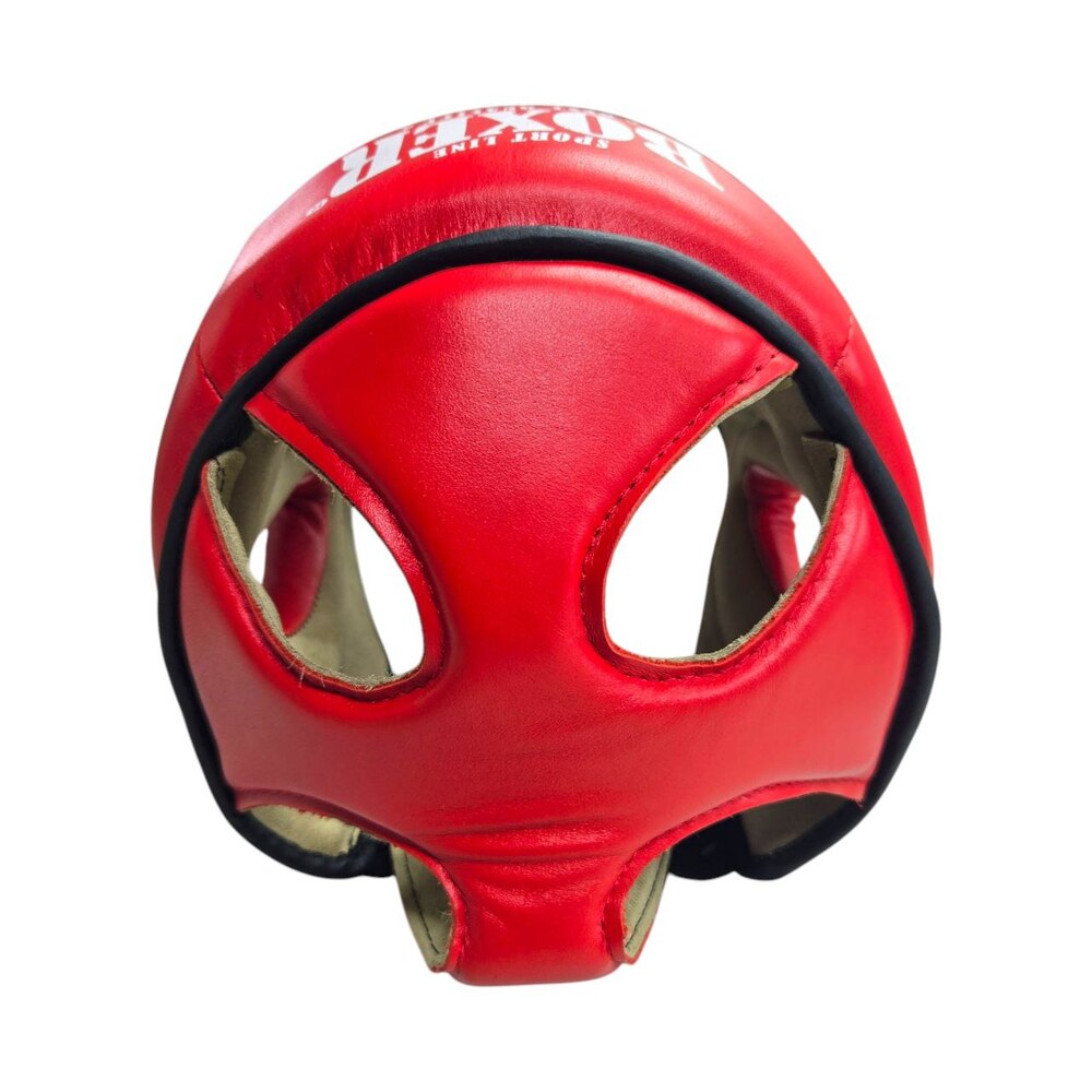Шолом тренувальний з повним захистом BOXER NEW L шкіра червоний