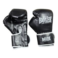 Боксерські рукавички BOXER NEW 12 оz вінілшкіряні ШИРОКИЙ МАНЖЕТ чорні