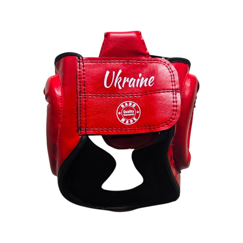 Шолом тренувальний з повним захистом BOXER NEW L вінілшкіряний червоний