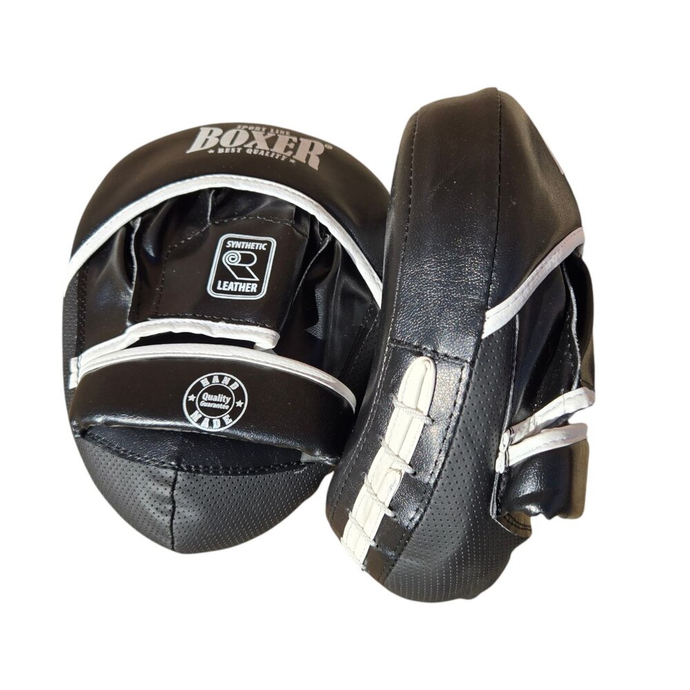 Лапи боксерські BOXER NEW ергономічні вінілшкіряні чорні