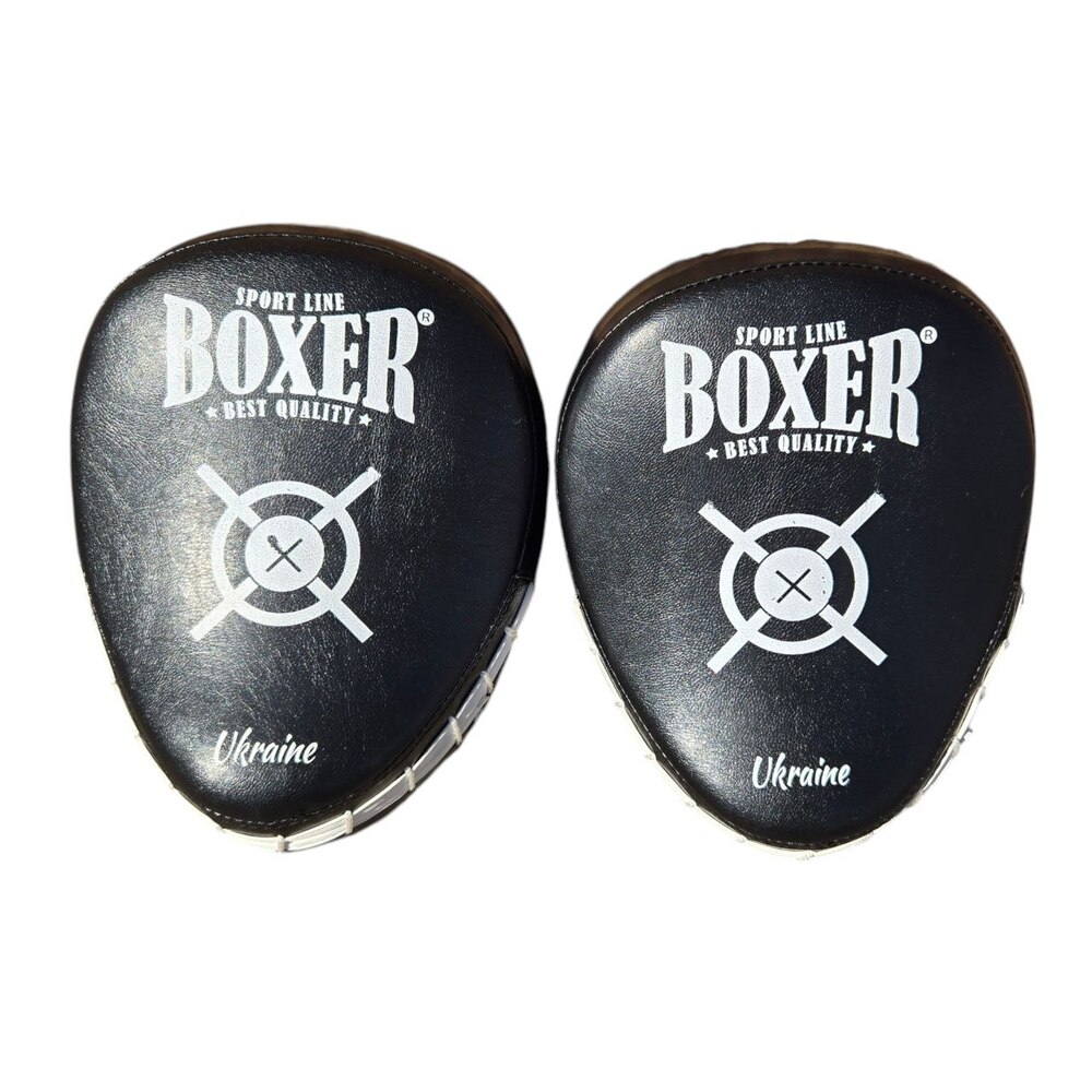 Лапи боксерські BOXER NEW ергономічні вінілшкіряні чорні