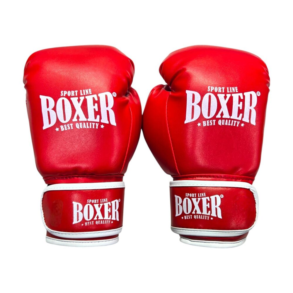 Боксерські рукавички BOXER NEW 10 оz вінілшкіряні червоні