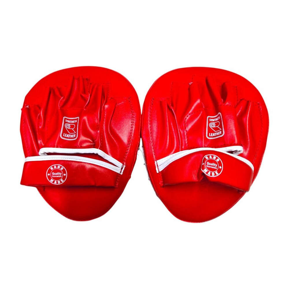 Лапи боксерські BOXER NEW гнуті вінілшкіряні червоні