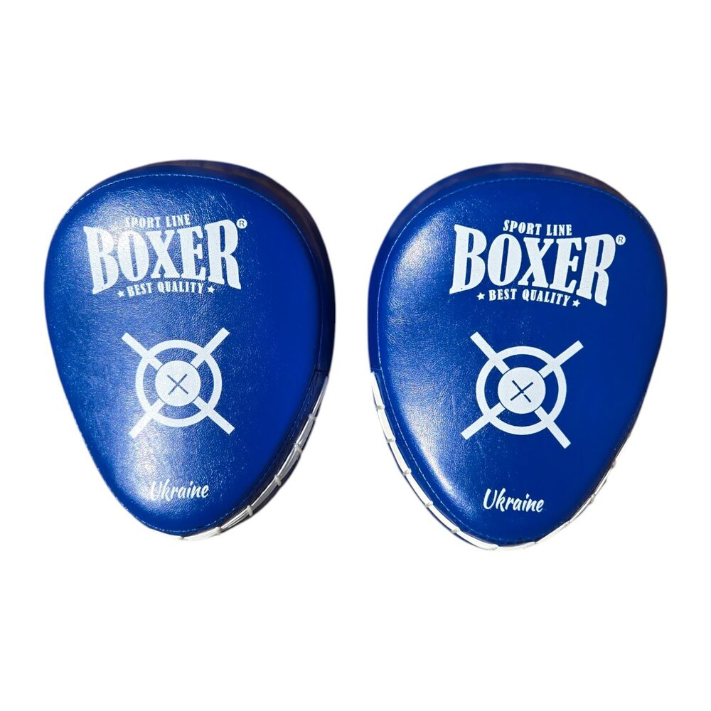 Лапи боксерські BOXER NEW ергономічні вінілшкіряні сині