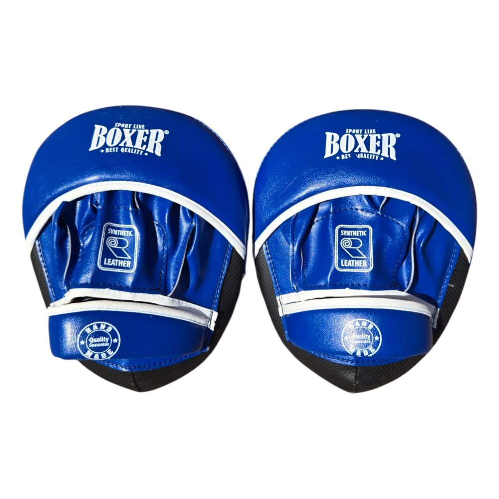 Лапи боксерські BOXER NEW ергономічні вінілшкіряні сині