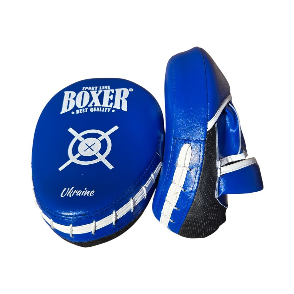 Лапи боксерські BOXER NEW ергономічні вінілшкіряні сині