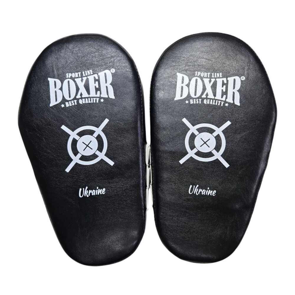 Лапи боксерські BOXER NEW прямі вінілшкіряні чорні