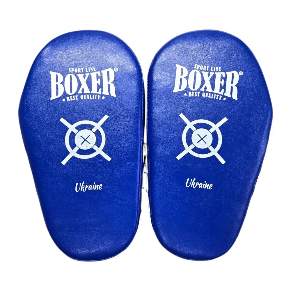 Лапи боксерські BOXER NEW прямі вінілшкіряні сині