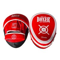 Лапи боксерські BOXER NEW ергономічні вінілшкіряні червоні