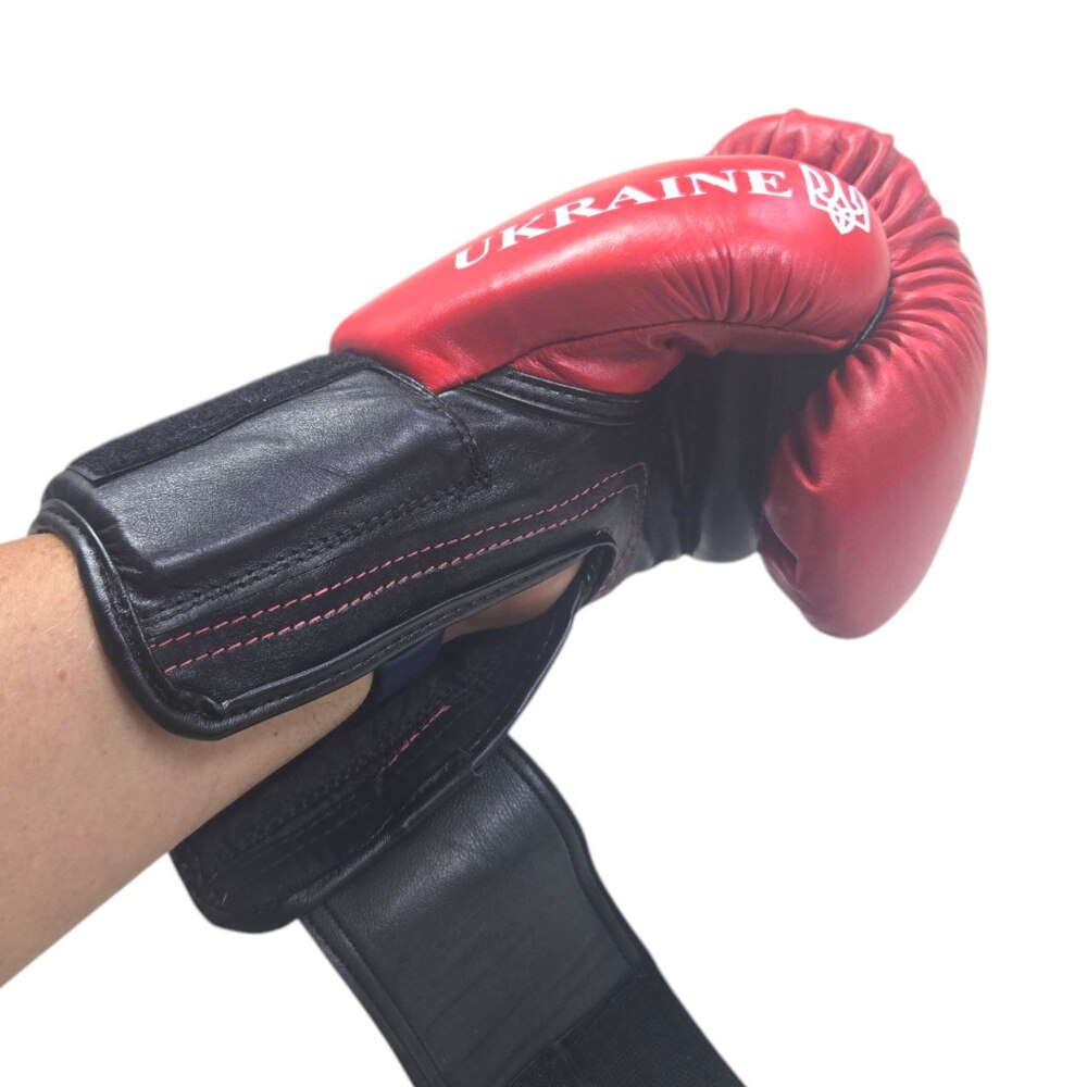 Боксерські рукавички LEV SPORT ТОП 12 oz шкіра червоні