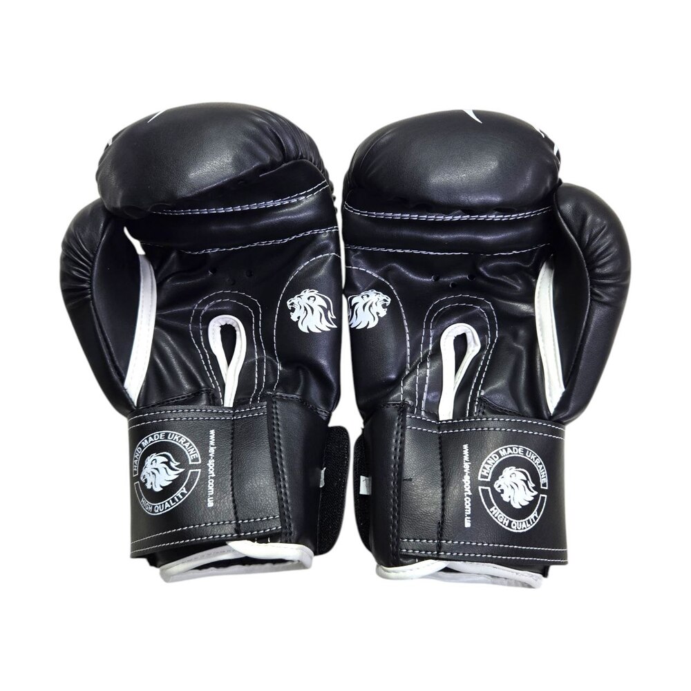 Боксерські рукавички LEV SPORT КЛАСС 12 oz шкіра чорні