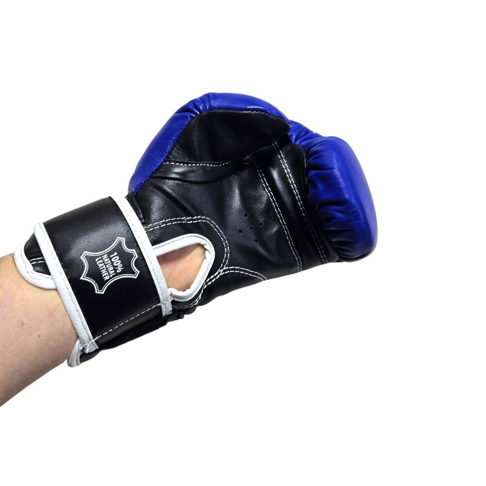 Боксерські рукавички BOXER NEW 14 оz шкіра сині