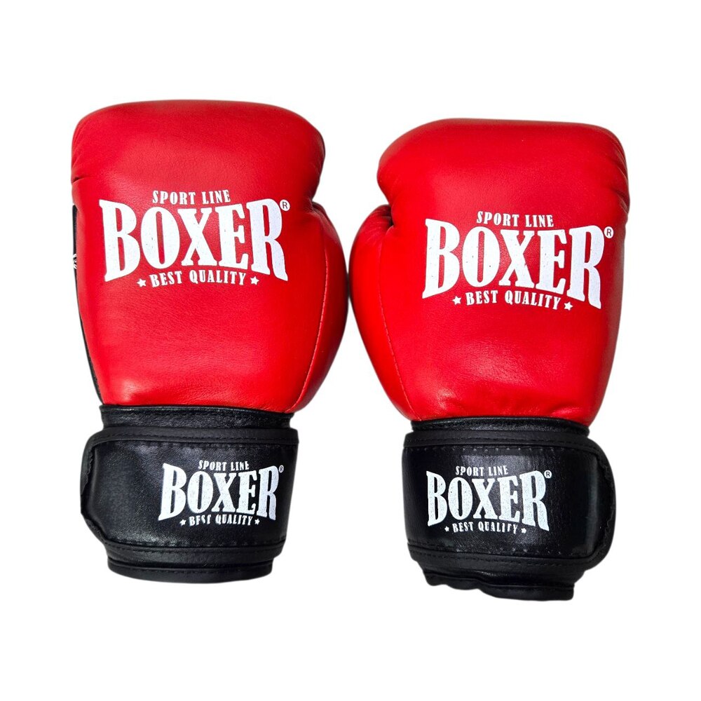 Боксерські рукавички BOXER NEW 8 оz шкіра червоні