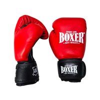 Боксерські рукавички BOXER NEW 8 оz шкіра червоні