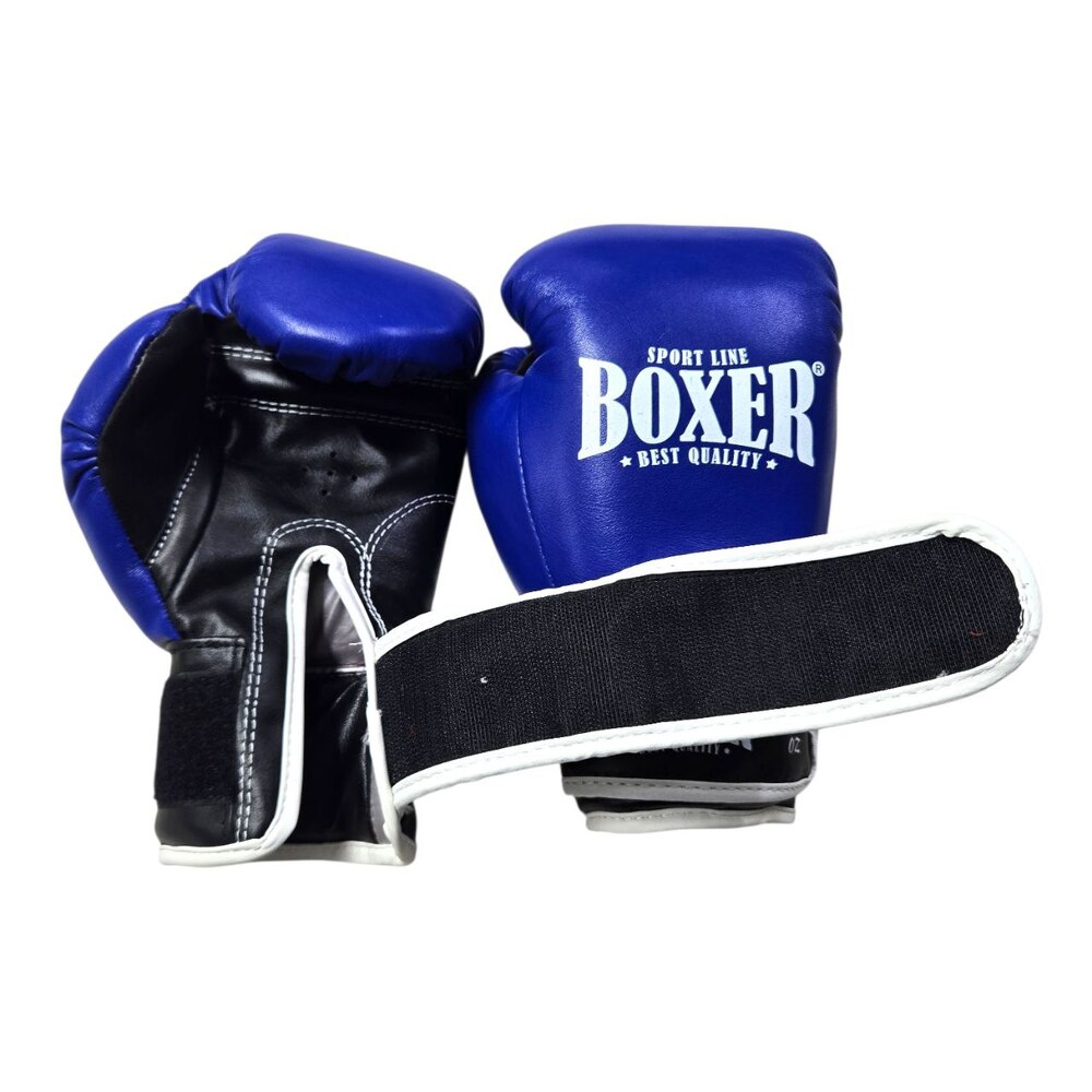 Боксерські рукавички BOXER NEW 8 оz шкіра сині