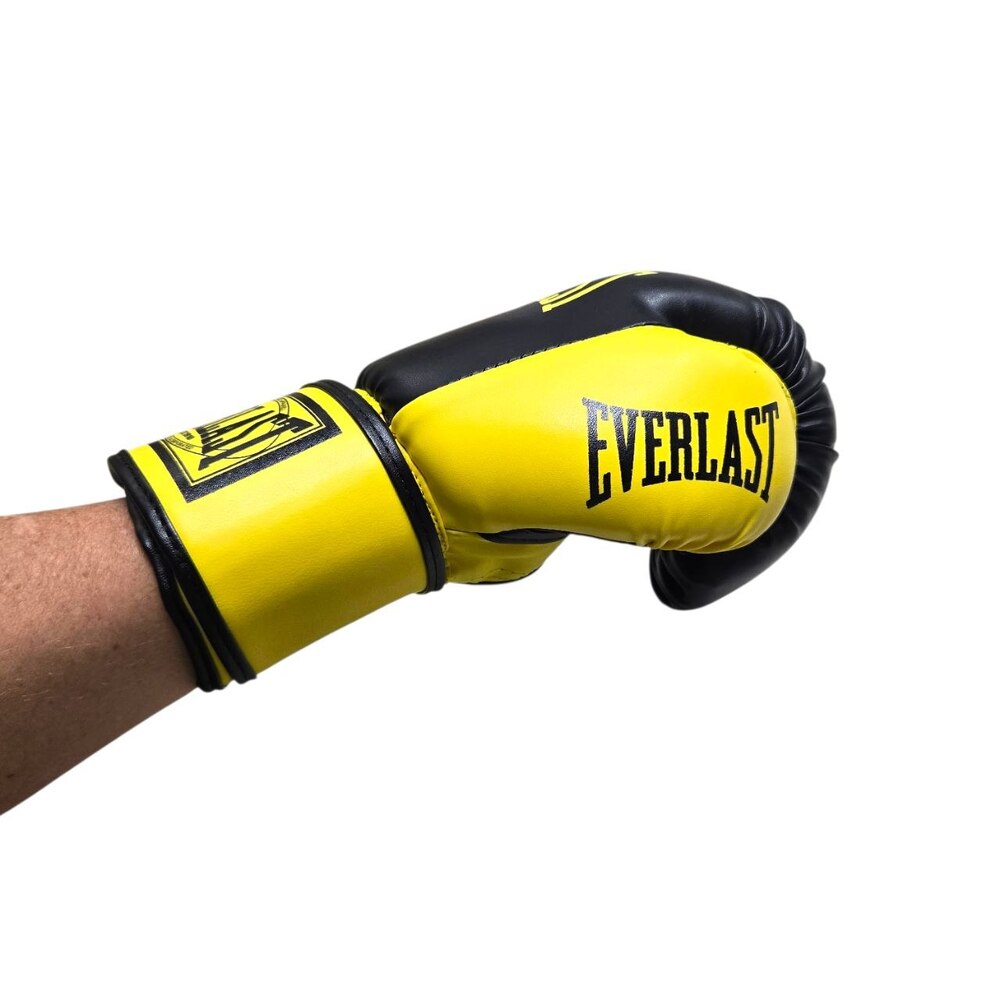 Боксерські рукавички EVERLAST 12 oz шкіра чорно-жовті