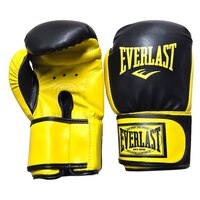 Боксерські рукавички EVERLAST 12 oz шкіра чорно-жовті